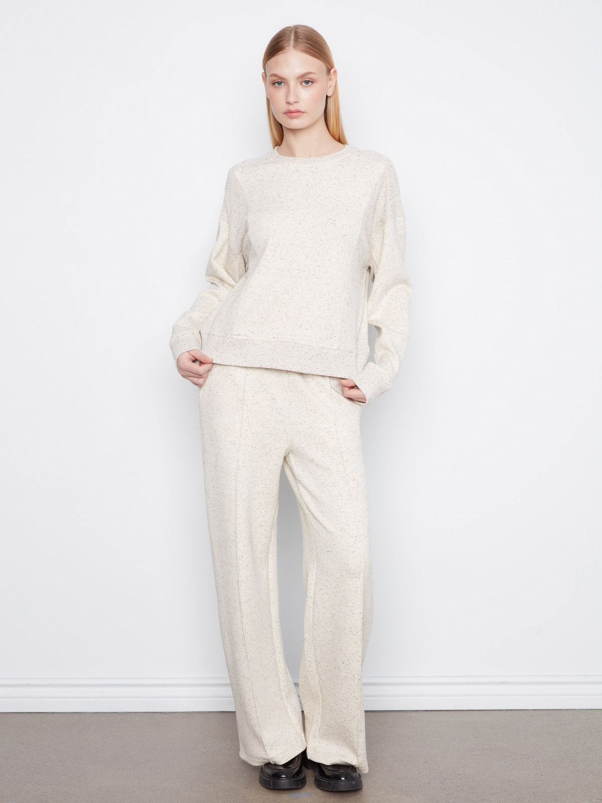 Soft Scuba Crew Neck Sweatshirt - Cookie & Cream