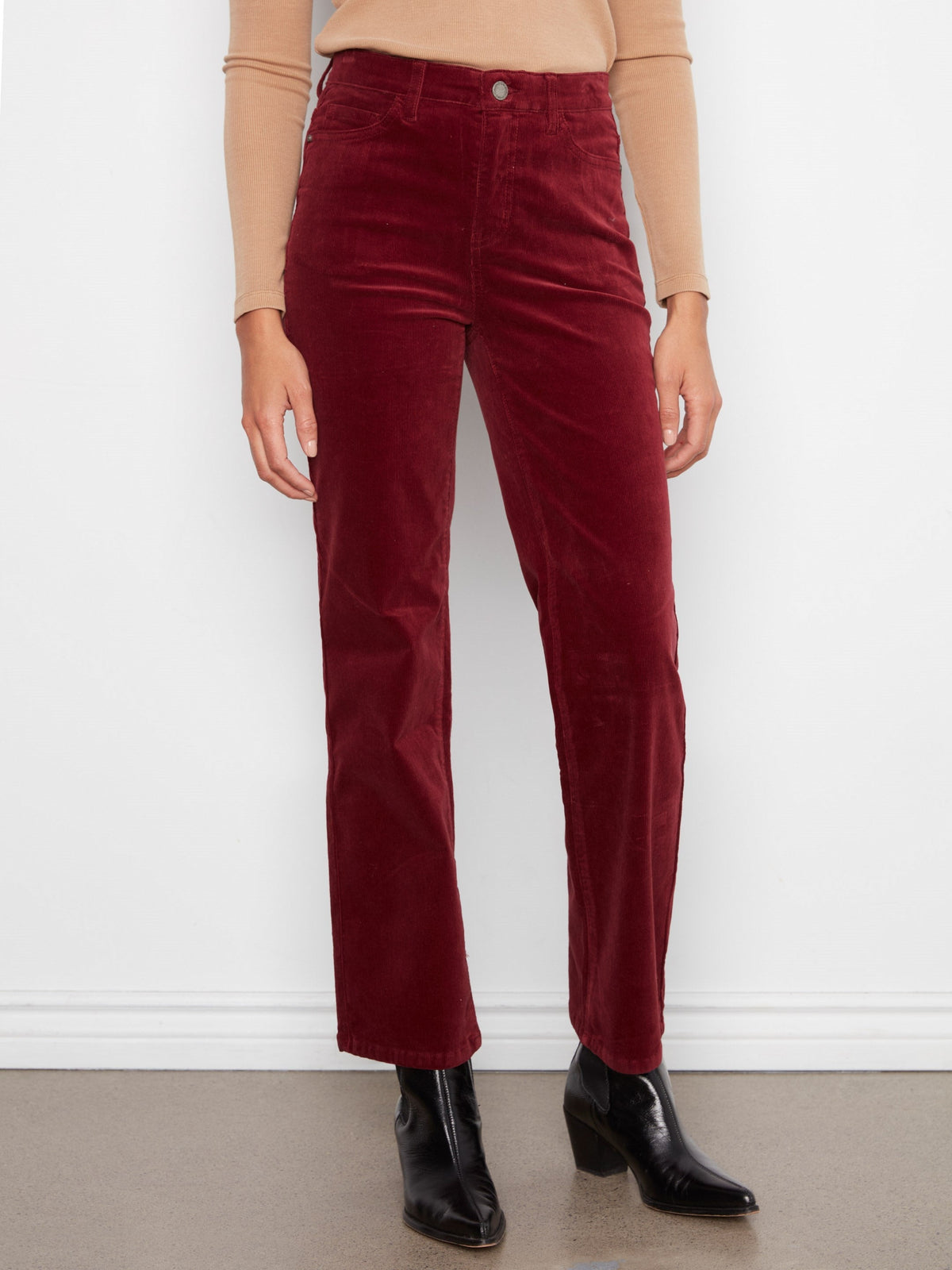 Straight Leg Corduroy Pants - Merlot