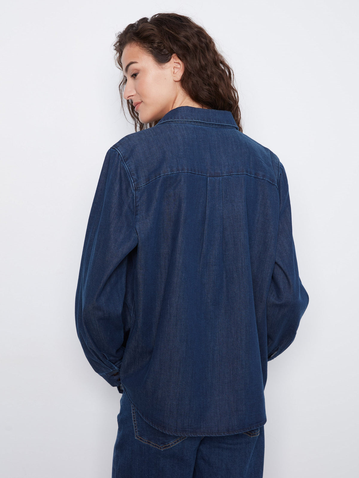 Tencel Button-Front Shirt - Indigo