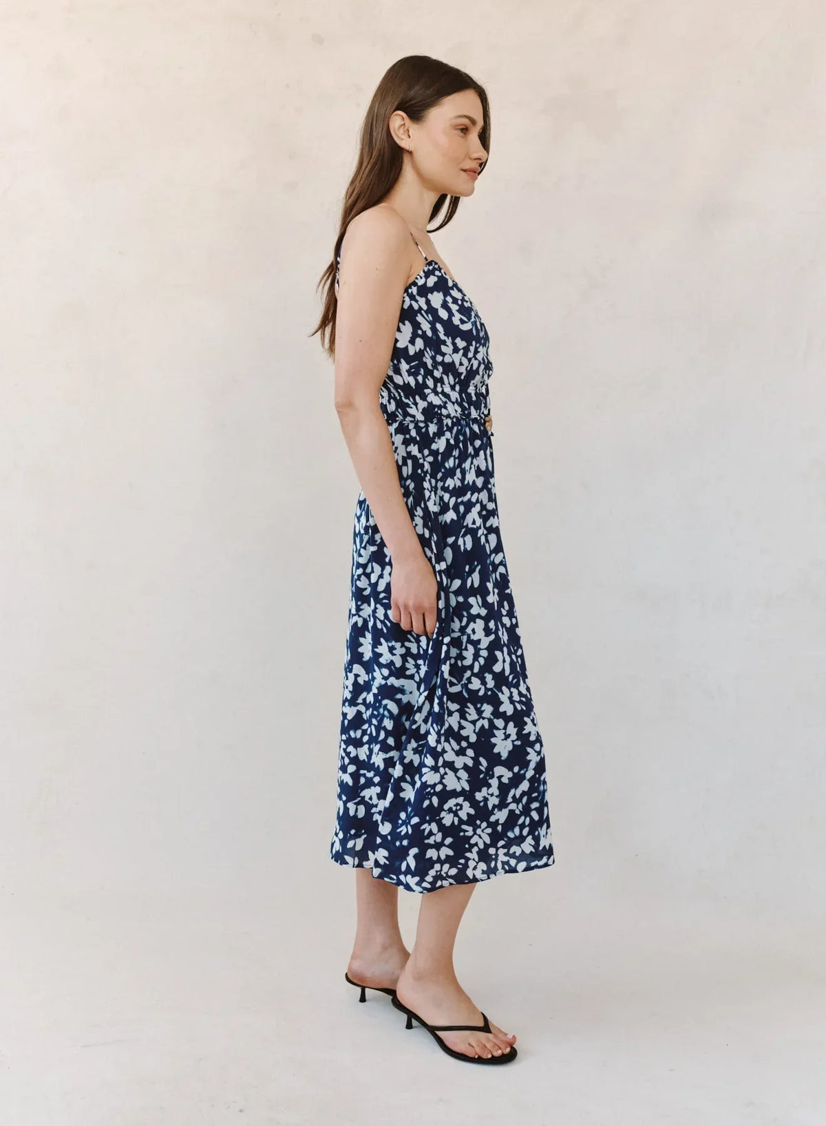 ELASTIC WAIST MIDI DRESS