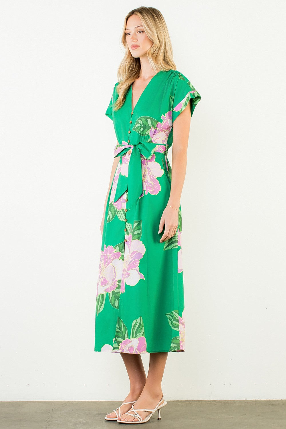FLORAL PRINT MIDI DRESS