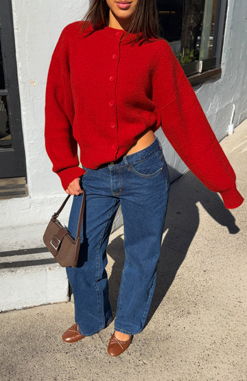 Filipa Knit Cardigan Red