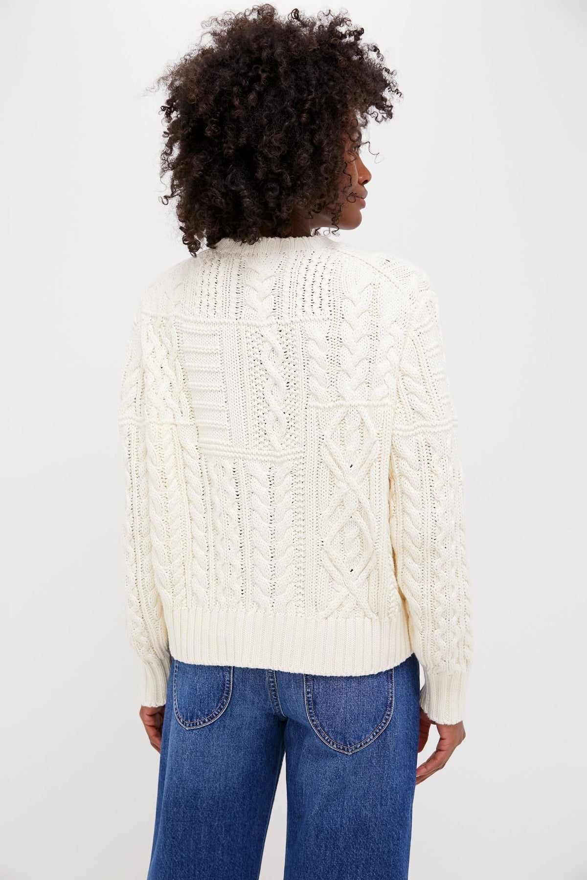 Cream American Flag Long Sleeve Pullover
