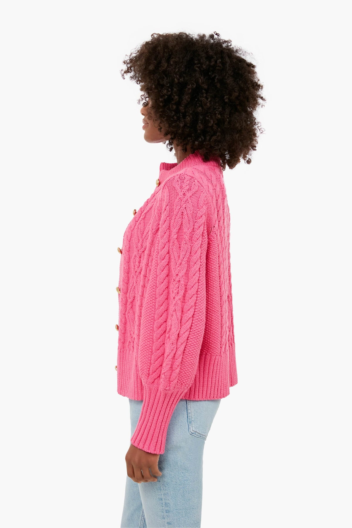 Hot Pink Cotton Colette Cardigan