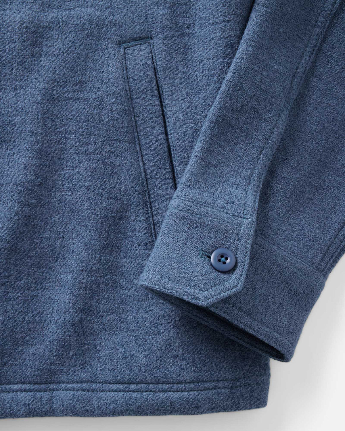 The Kenne Shirt Jacket in Blue Fog Cotton Wool Crepe