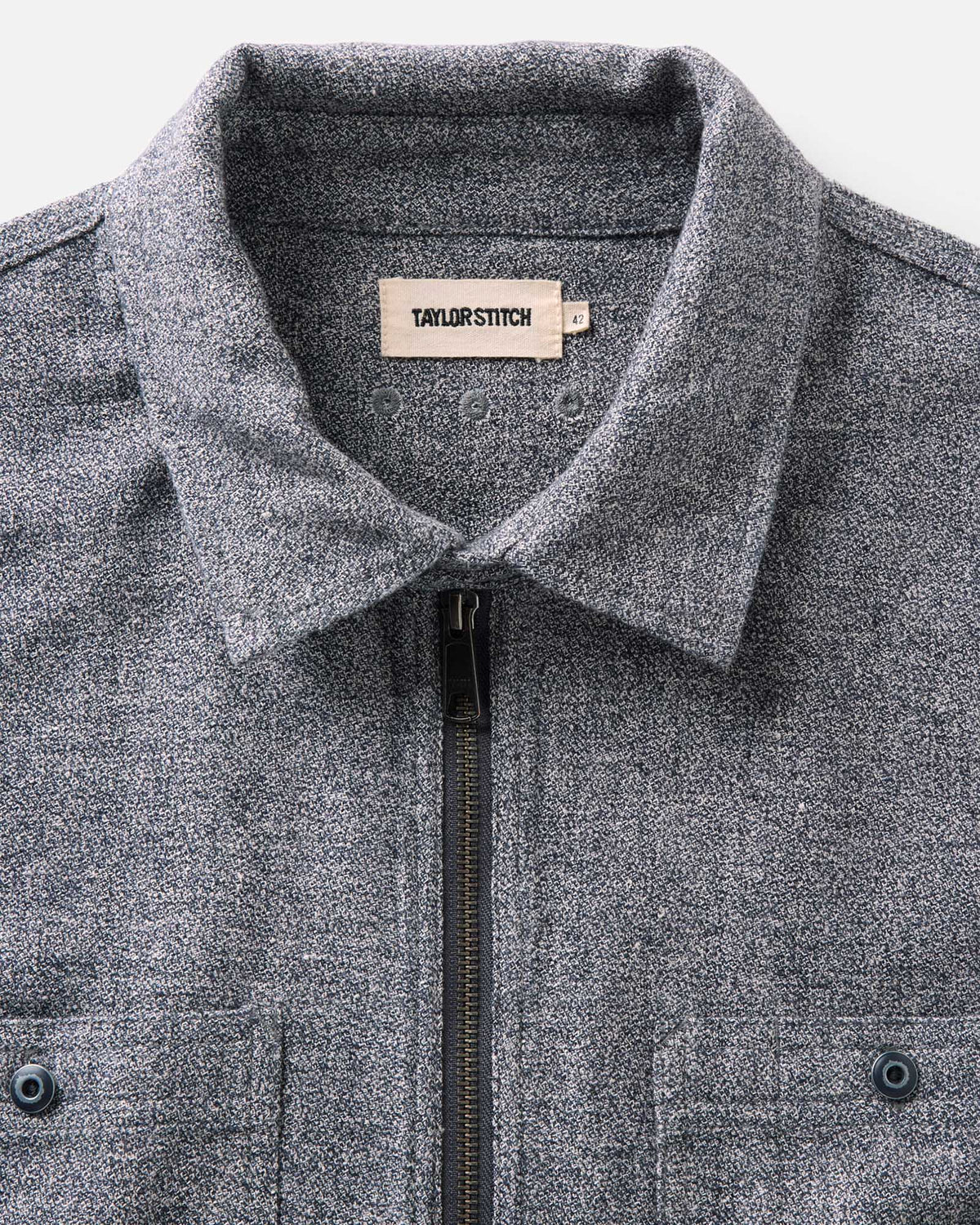 The Tiller Half Zip in Greyscale Hemp Jaspe