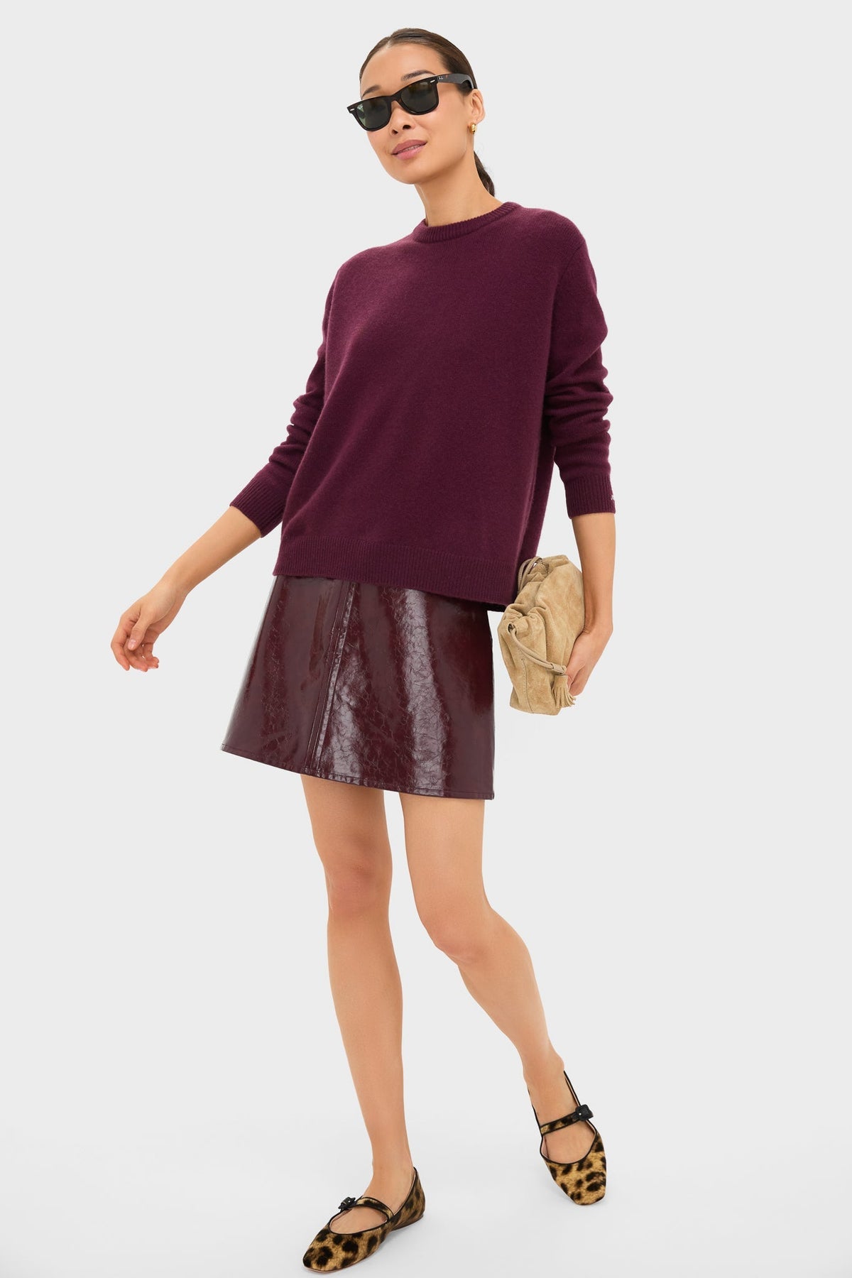 Winetasting Cashmere Bodie Boyfriend Crewneck