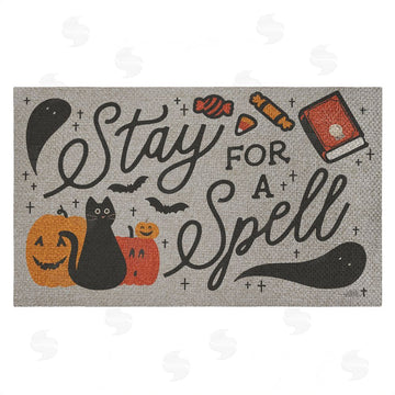 Laura Marshall | Stay for a Spell Spooky Welcome Faux Sisal Door Mat