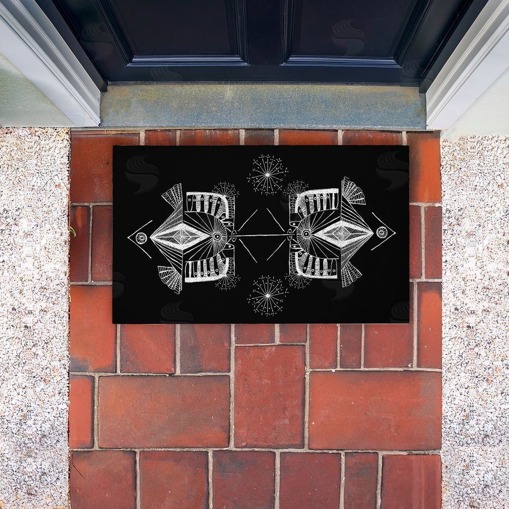 El Perkin | Geometric Fractal Elements Non-Woven Door Mat