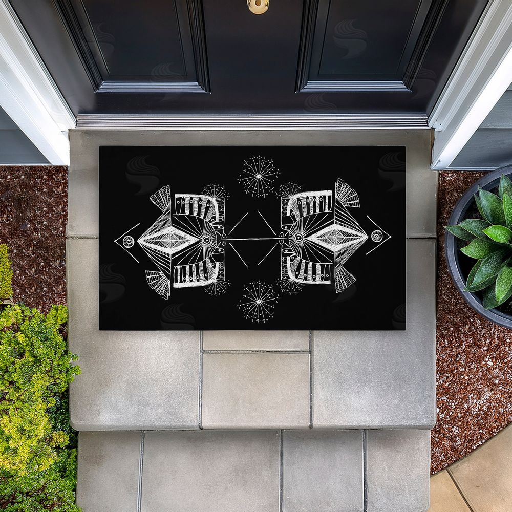 El Perkin | Geometric Fractal Elements Non-Woven Door Mat