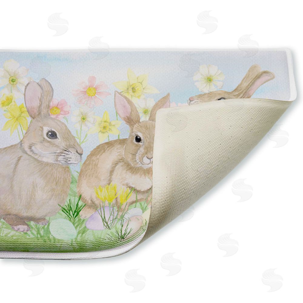 Lee Ann Sanders | Easter Bunnies in Grass Plush Bath Mat