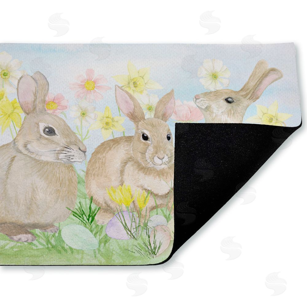 Lee Ann Sanders | Easter Bunnies in Grass Non-Woven Door Mat