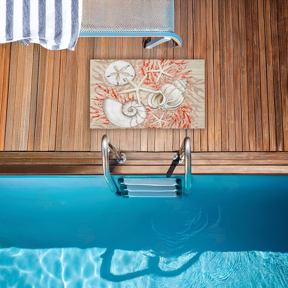 Paul Brent | Coral & White Shells Non-Woven Door Mat