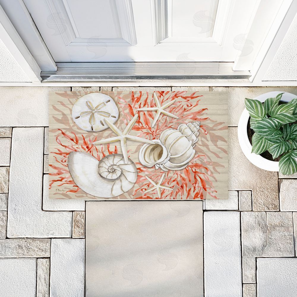 Paul Brent | Coral & White Shells Non-Woven Door Mat