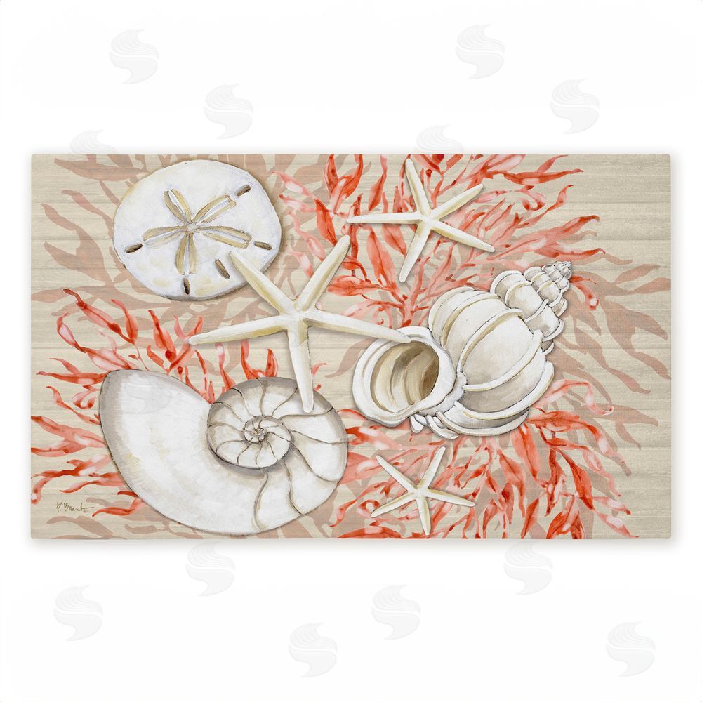 Paul Brent | Coral & White Shells Non-Woven Door Mat