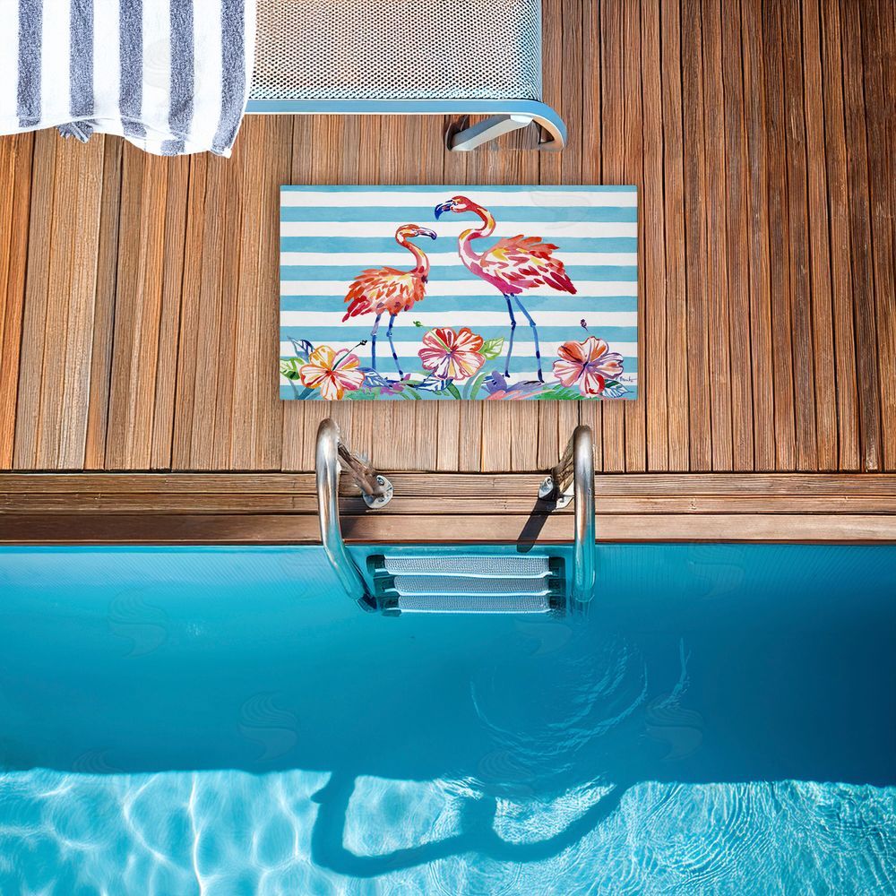 Paul Brent | Brushstroke Flamingo Stripes Non-Woven Door Mat