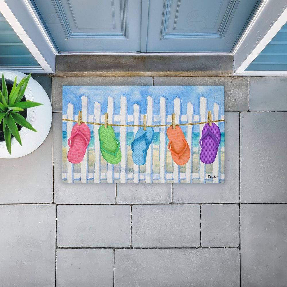 Paul Brent | Flip Flop Summer Clothesline Non-Woven Door Mat