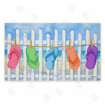 Paul Brent | Flip Flop Summer Clothesline Non-Woven Door Mat