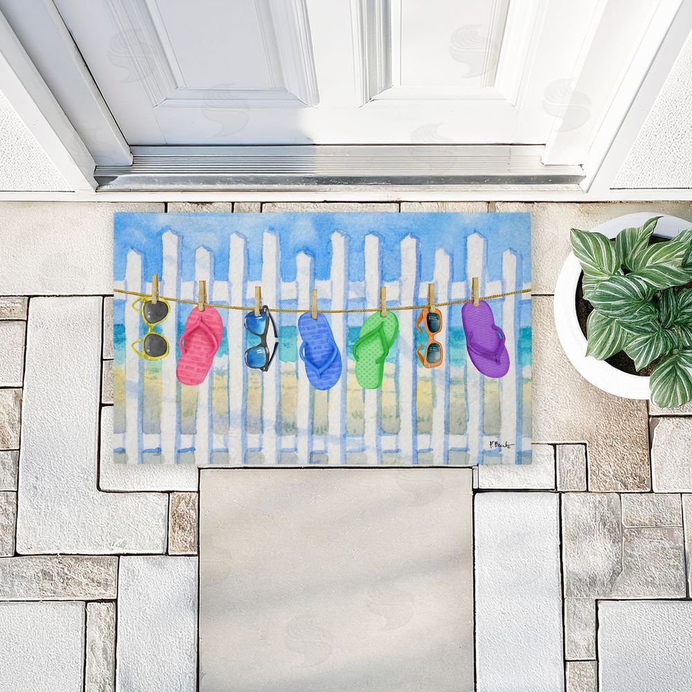 Paul Brent | Flip Flop Clothesline Beach Non-Woven Door Mat