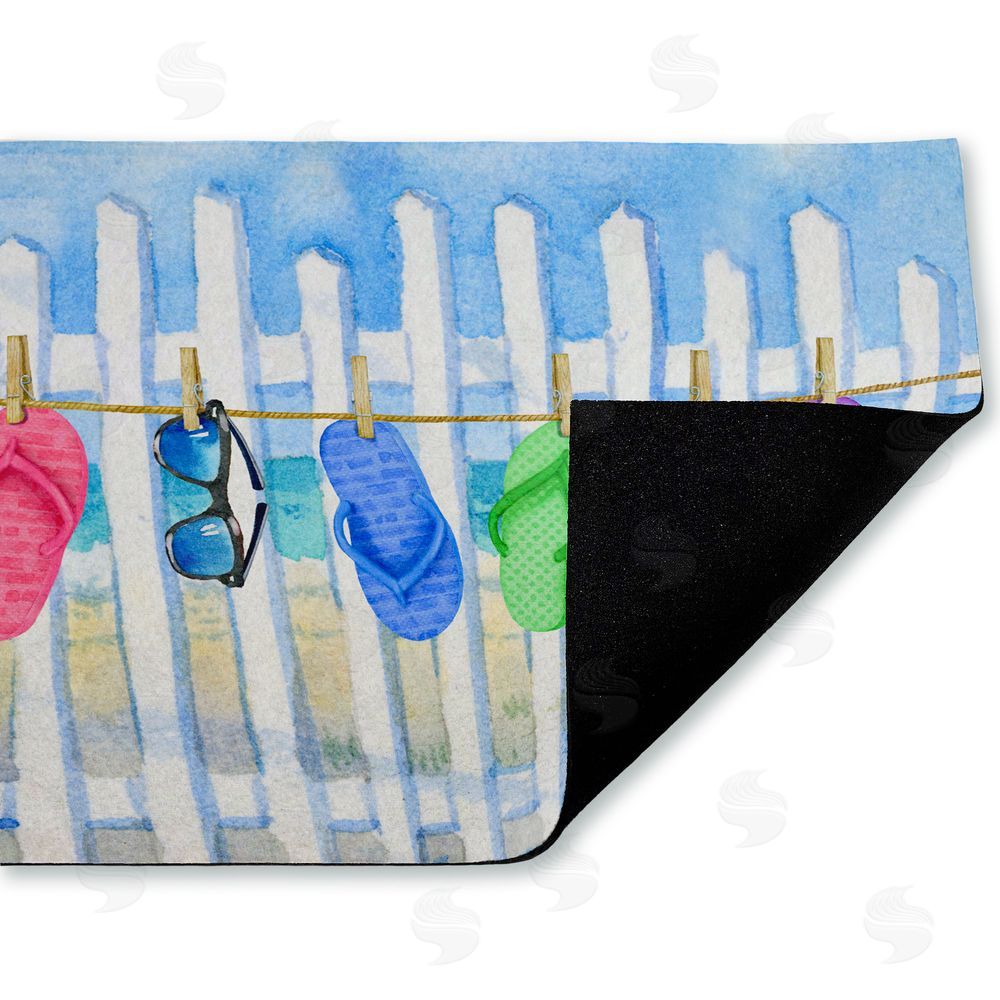 Paul Brent | Flip Flop Clothesline Beach Non-Woven Door Mat