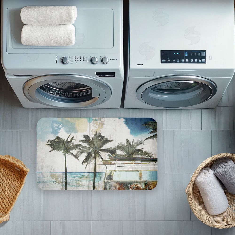 Sasha | Retro Van Summer Beach View Anti-Fatigue Mat