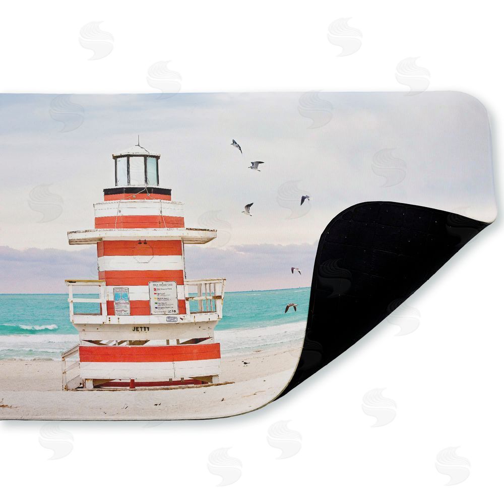 Seven Trees Design | Birds Surrounding Beach Hut Anti-Fatigue Mat