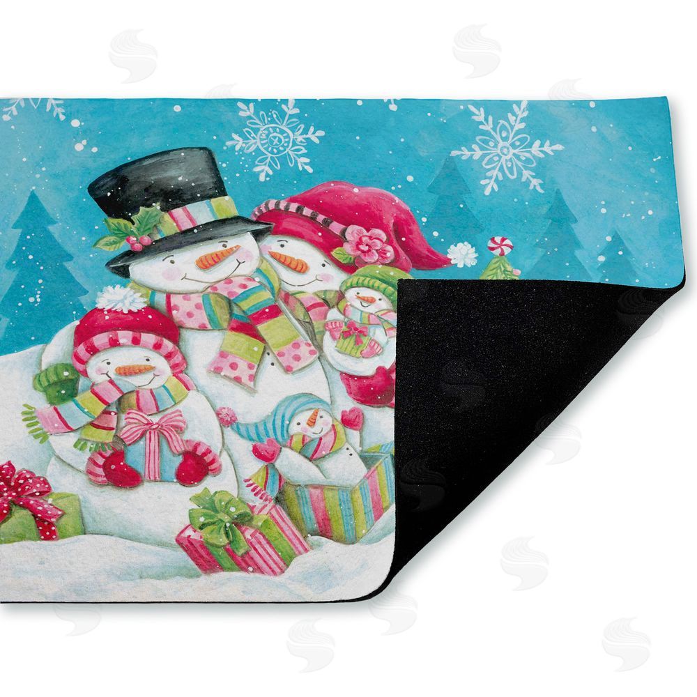 Diane Kater | Vintage Snowman Family Non-Woven Door Mat