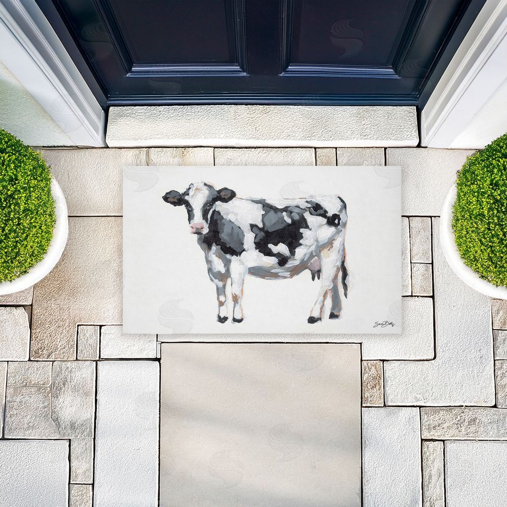 Sara Baker | Simple Farmhouse Cow Non-Woven Door Mat