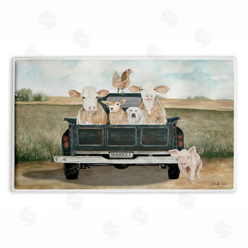 Cindy Jacobs | Ready For A Ride Animals Plush Bath Mat