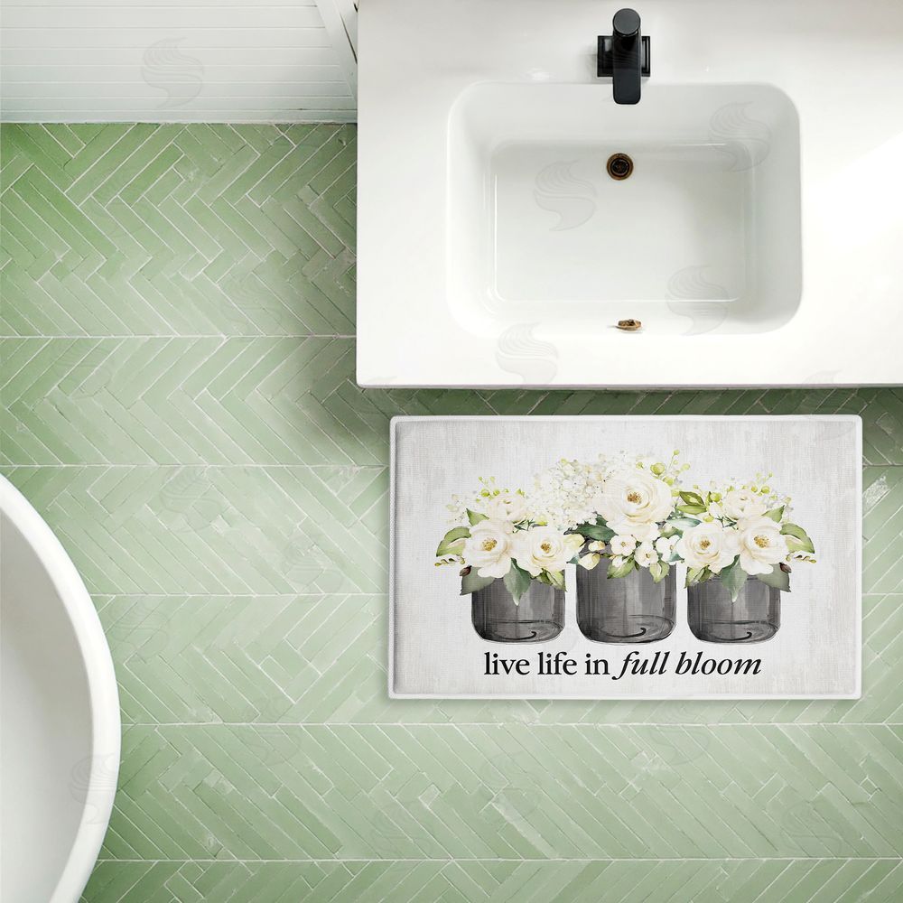 Lettered and Lined | Life In Full Bloom Flowers Plush Bath Mat