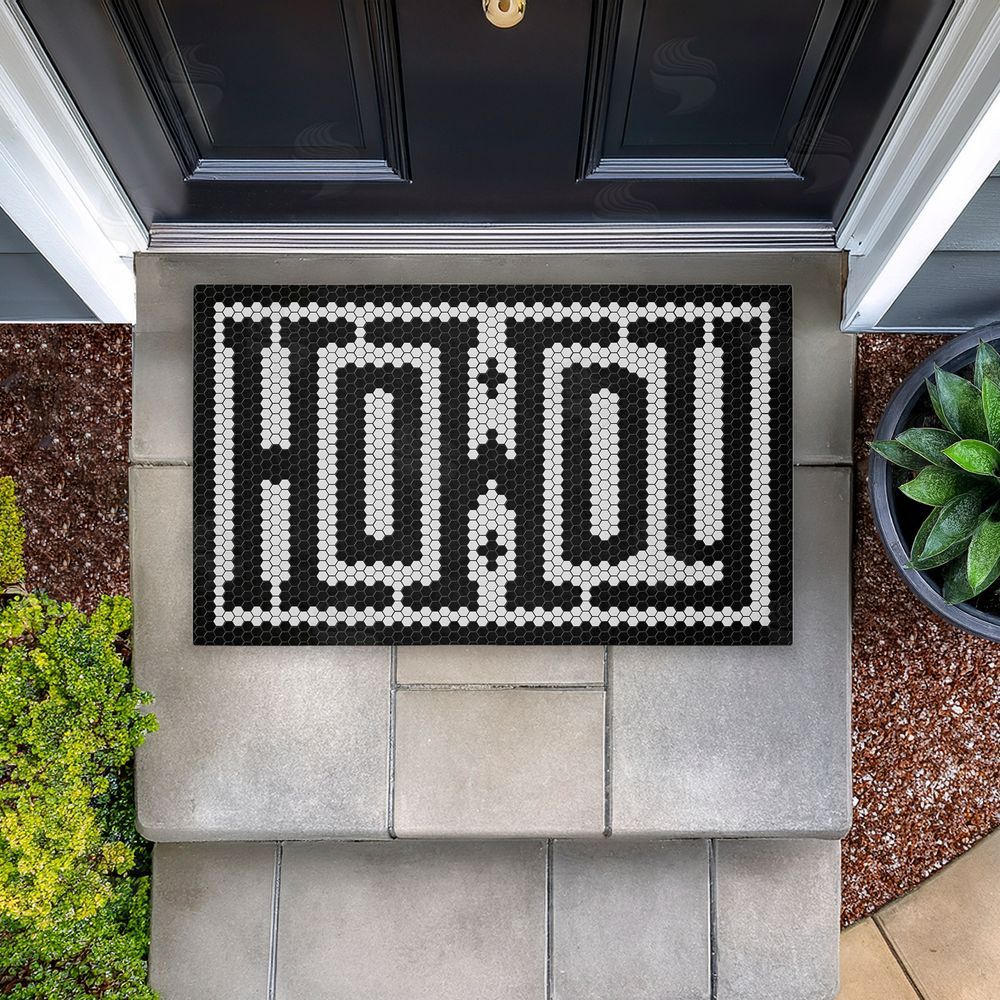 Lettered and Lined | Western Greeting Howdy Black Non-Woven Door Mat