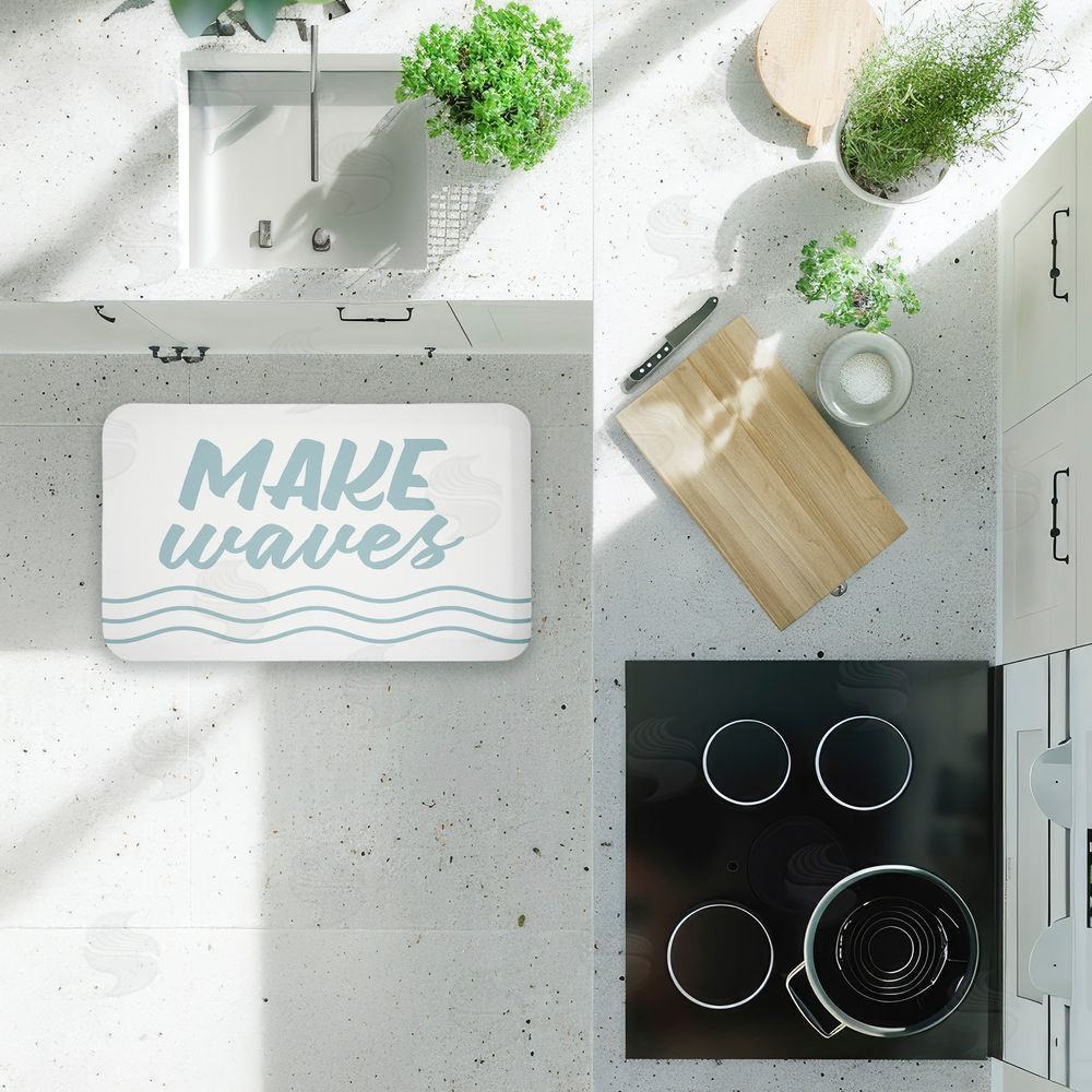 Lettered and Lined | Make Waves Aqua Blue Anti-Fatigue Mat