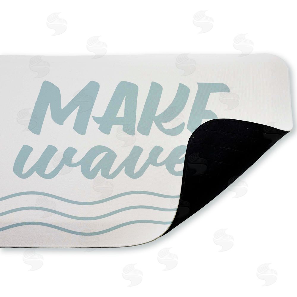 Lettered and Lined | Make Waves Aqua Blue Anti-Fatigue Mat