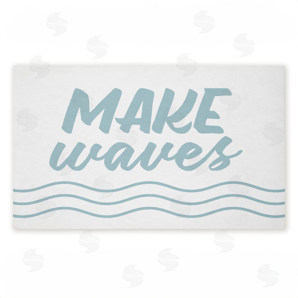 Lettered and Lined | Make Waves Aqua Blue Non-Woven Door Mat