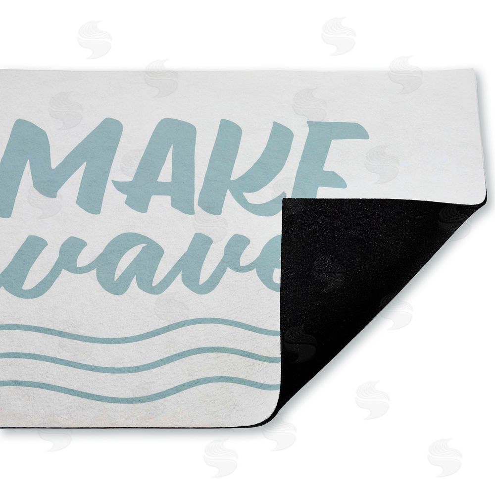 Lettered and Lined | Make Waves Aqua Blue Non-Woven Door Mat