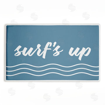 Lettered and Lined | Surf's Up over Blue Plush Bath Mat