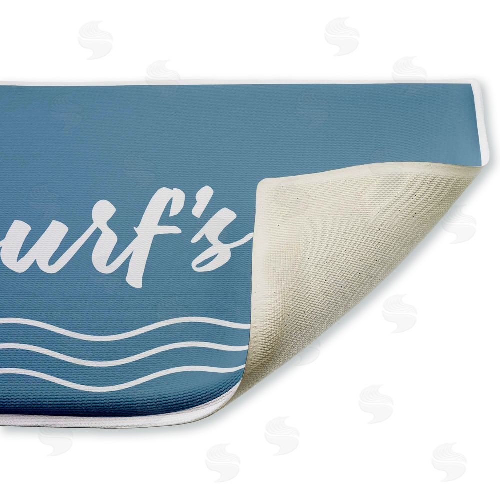 Lettered and Lined | Surf's Up over Blue Plush Bath Mat