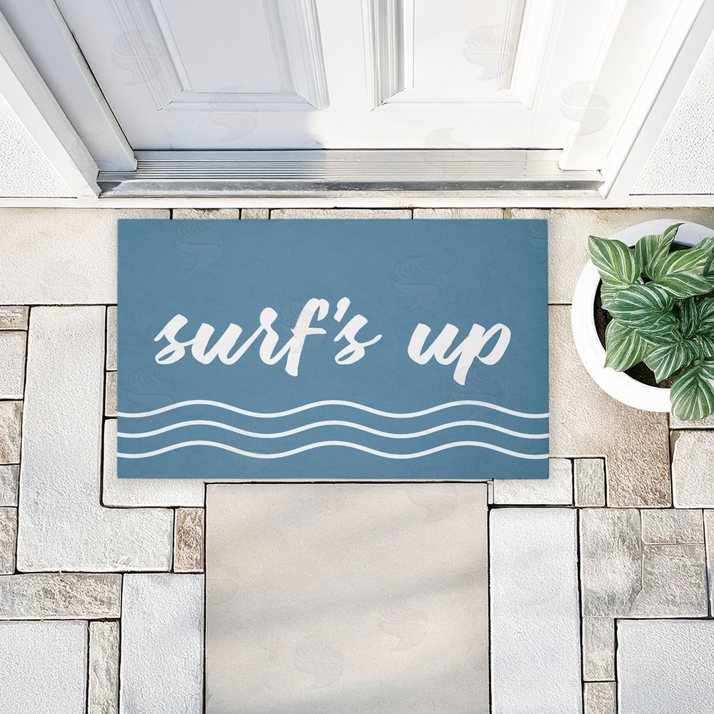 Lettered and Lined | Surf's Up over Blue Non-Woven Door Mat