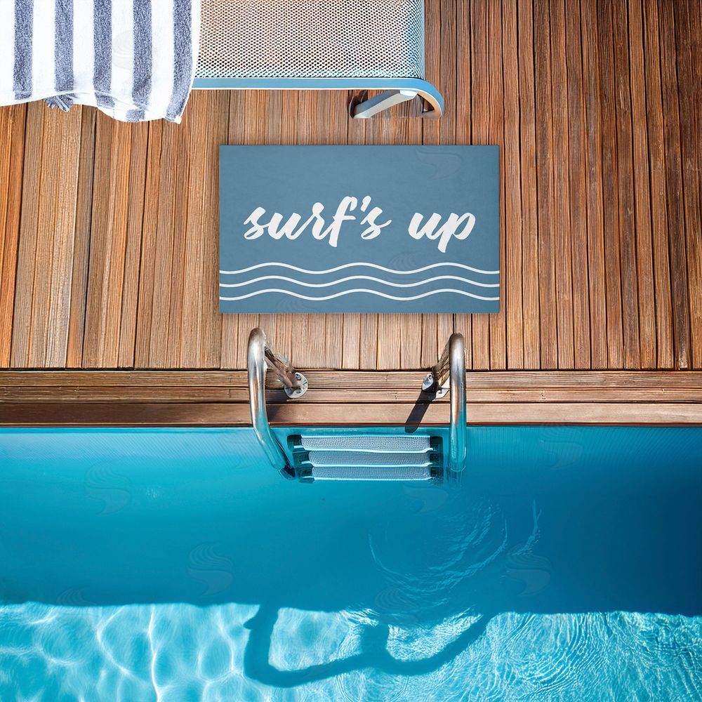 Lettered and Lined | Surf's Up over Blue Non-Woven Door Mat