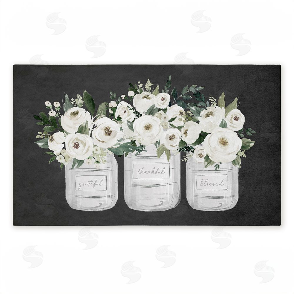 Lettered and Lined | White Roses in Country Jars Non-Woven Door Mat