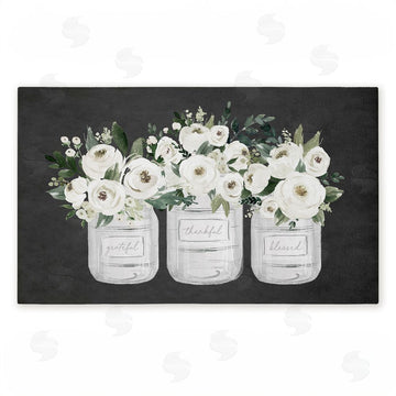 Lettered and Lined | White Roses in Country Jars Non-Woven Door Mat