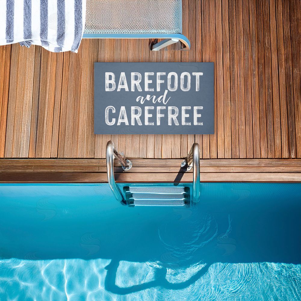 Lettered and Lined | Barefoot and Carefree Summertime Non-Woven Door Mat