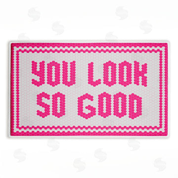 Lettered and Lined | Pink You Look So Good Plush Bath Mat