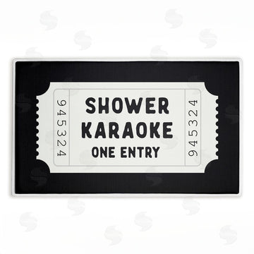 Lettered and Lined | Shower Karaoke Black Plush Bath Mat