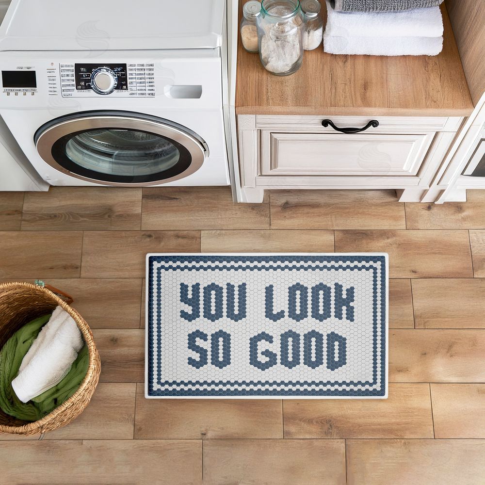 Lettered and Lined | Muted You Look So Good Plush Bath Mat