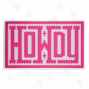 Lettered and Lined | Western Greeting Howdy Pink Plush Bath Mat