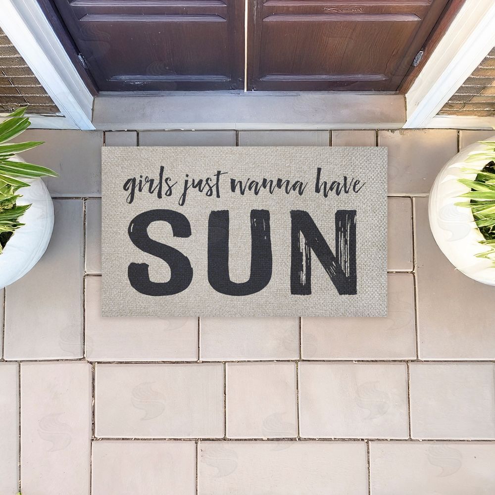 Lettered and Lined | Girls Wanna Have Sun Faux Sisal Door Mat