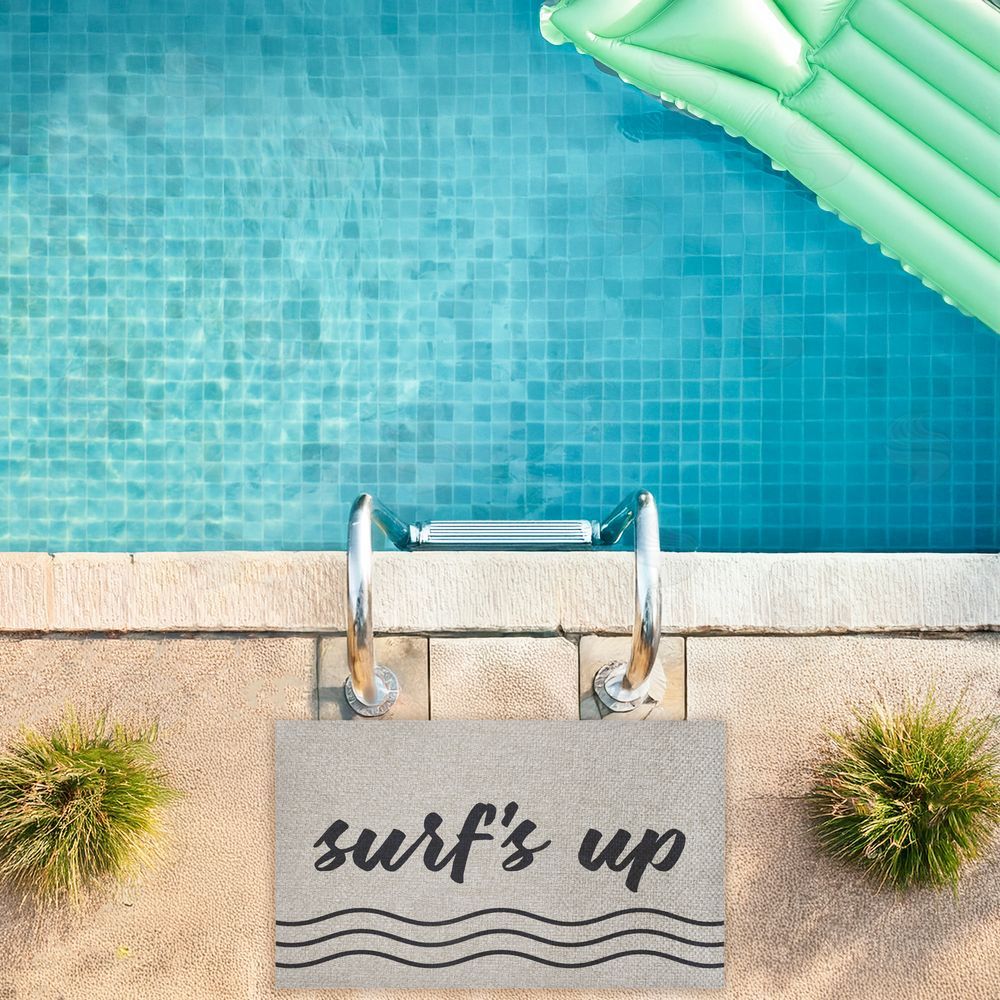 Lettered and Lined | Surf's Up with Waves Faux Sisal Door Mat
