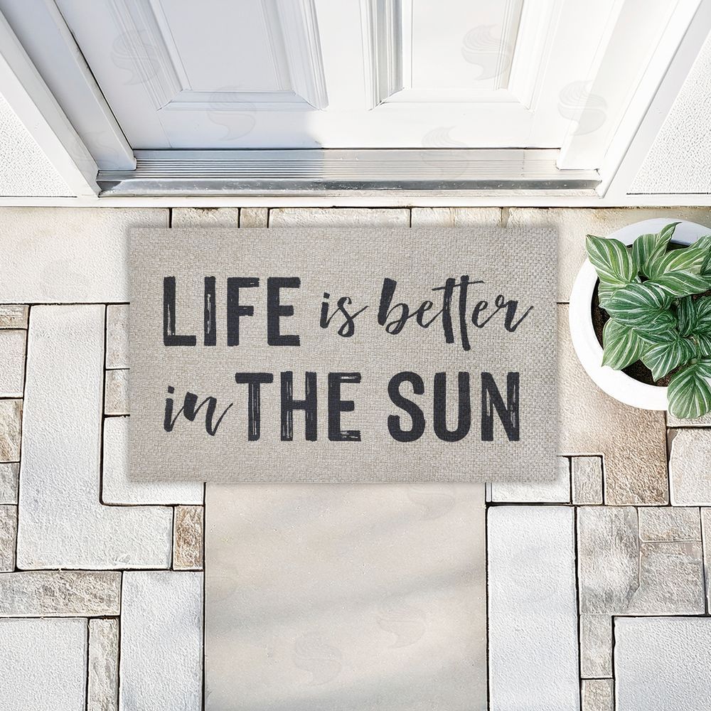 Lettered and Lined | Life Better In The Sun Faux Sisal Door Mat