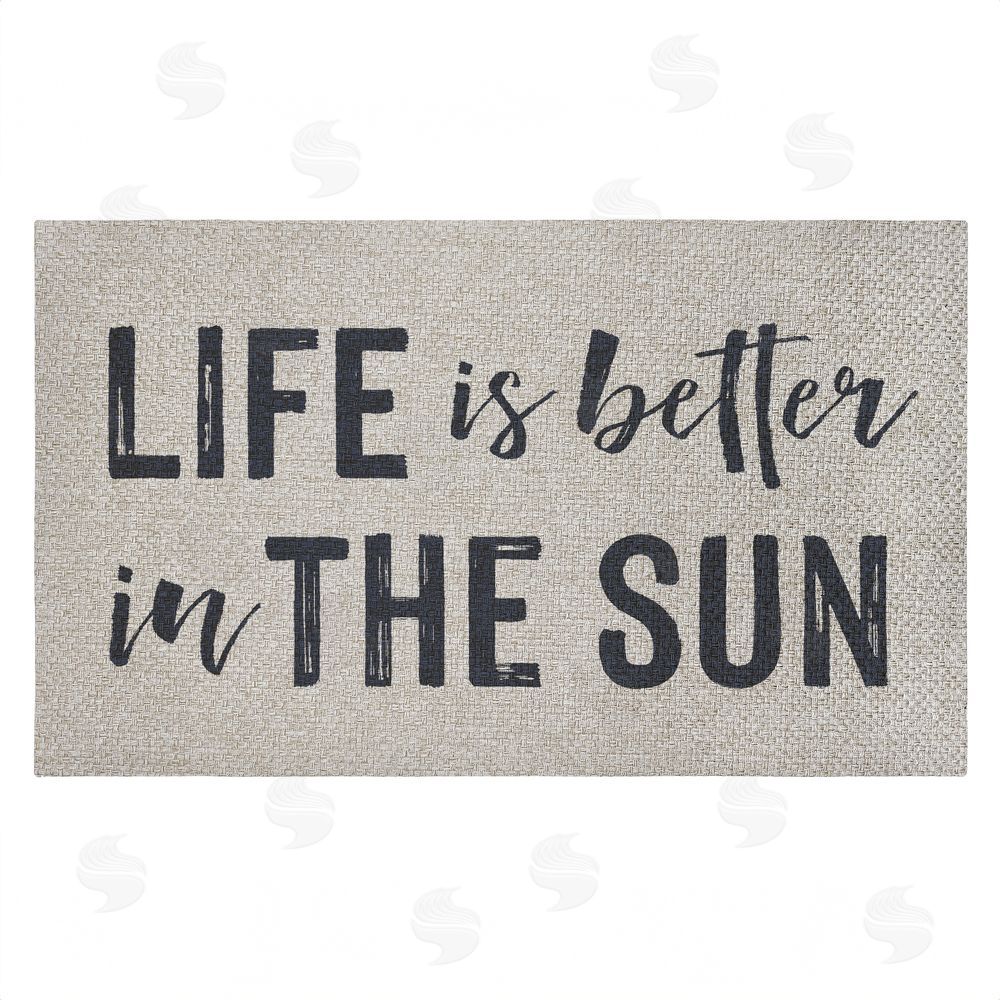 Lettered and Lined | Life Better In The Sun Faux Sisal Door Mat